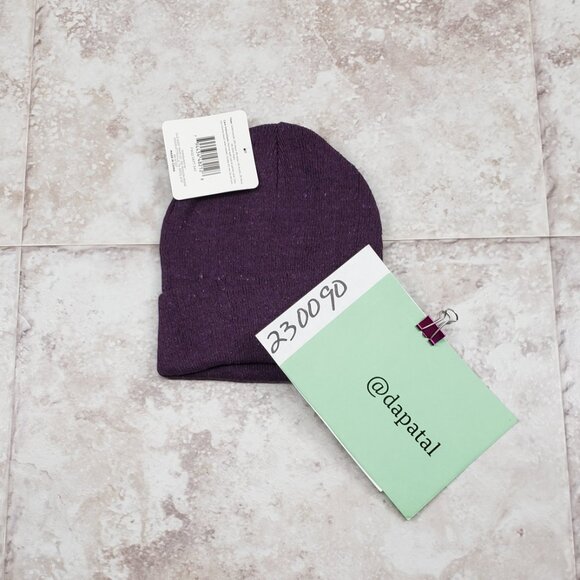 Adult Basic Beanie Cap Cuffed Eggplant Hat OS Solid Color Tight Knit Toboggan - Picture 7 of 7
